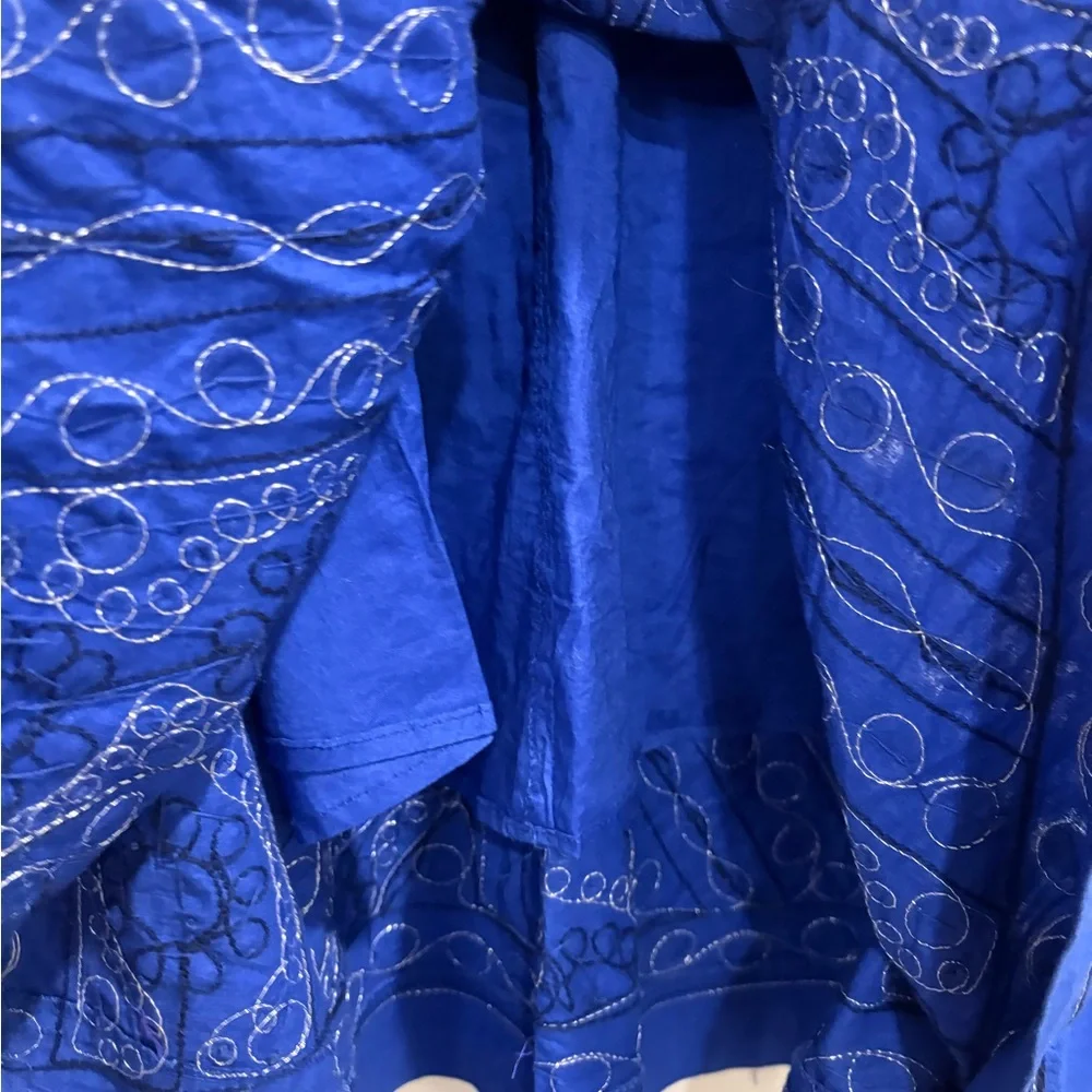 Soft Surroundings Preciosa Maxi Skirt Embroidered Beaded Boho Floral Blue PM - Picture 10 of 16